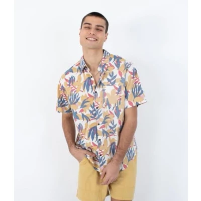 Image of Hurley Mens One and Only Lido Stretch Shirt, White Combo, S EU