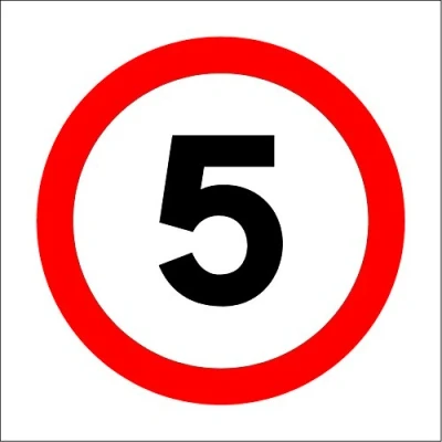 Image of Construction site Safety 5 mph Sign Self Adhesive Sticker 300mm x