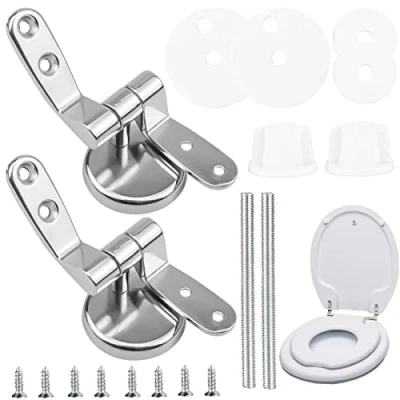 Image of Toilet Seat Fittings Zinc Alloy Replacement Hinge Hardware for Most Seats(2 Pcs)