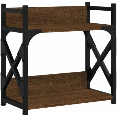 Image of vidaXL Printer Stand 2 Tier Brown Oak 40x20x40 cm Engineered Wood