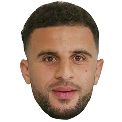 Image of FoxyPrinting KYLE WALKER JB Footballer Fancy Dress Cardboard Celebrity Party Face Mask