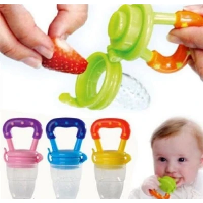 Image of Q4U Baby Dummy Pacifier Fresh Food/Fruit Feeder Feeding Nipple Weaning Teething Teat Teether Soother (Large, Pink)