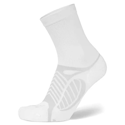 Image of Balega Ultralight Lightweight Performance Crew Athletic Running Socks for Men and Women (1 Pair), White/Space Grey, Small (EU 38 40 / UK 3 6)