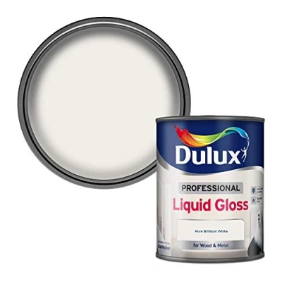 Image of Dulux Professional Liquid Gloss Paint For Wood And Metal Pure Brilliant White 750 ml