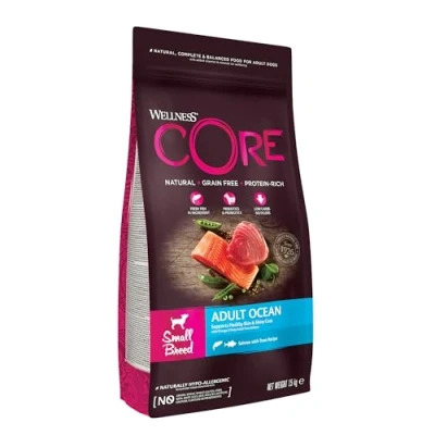 Image of Wellness CORE Small Breed Adult Ocean, Dry Dog Food for Breed, Grain Free Dogs, High Fish Content, Salmon &amp; Tuna, 1.5 kg