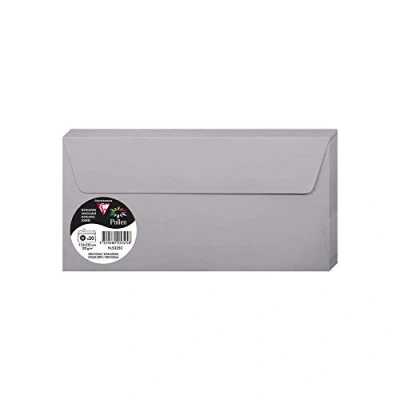 Image of Clairefontaine Ref 5325C Pollen Adhesive Envelopes (Pack of 20) DL Sized, 120gsm Paper, Printer Compatible, Acid Free, Strip for Easy Seal Koala Grey