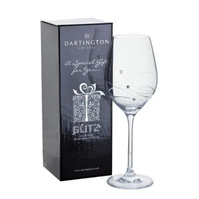 Image of Dartington Personalised Glitz Wine Glass with Crystals Add Your Own Message