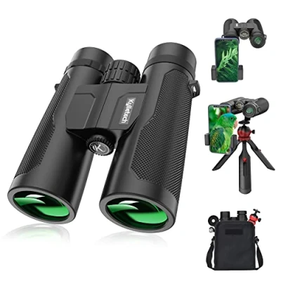 Image of Binoculars for Adults, Kylietech 12x42 with Tripod, Waterproof Bird Watching BaK 4 Prisms, FMC Lens, Phone Adapter Photography, Stargazing
