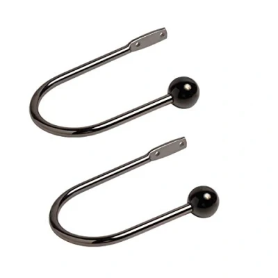 Image of Curtain Holdbacks, Pack of 2 Metal Hold backs, Pair, Polished Graphite