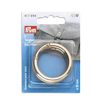 Image of Prym Bag Rings, Zinc Alloy, New Gold, 35 mm