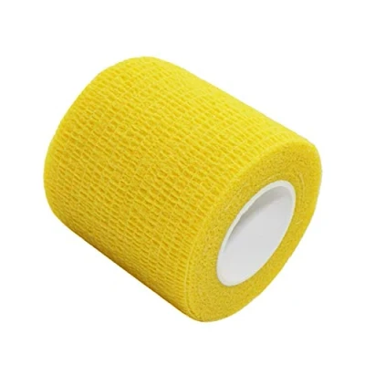 Image of Risscly 5cm cohesive Bandages Adhesive Bandage Vet wrap Medical Tape Sticky (Yellow, 12 Rolls)