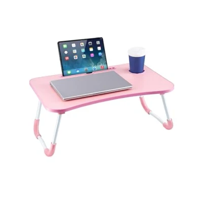 Image of Youyijia laptop Bed Table 60 x 40 28cm Desk Stand with Foldable Legs &amp; Cup Slot Notebook Computer tray for Sofa