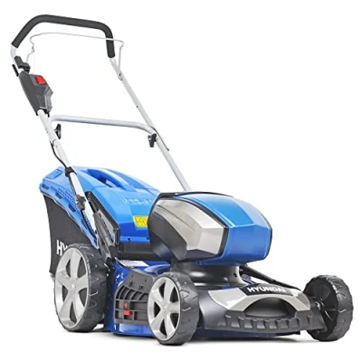 Image of Hyundai 18&quot;/45cm Cordless 80v Lithium Ion Battery Lawnmower with and Charger, 6 Adjustable Cutting Heights, 65l Grass Collector, Foldable Handles, 3 Year Warranty