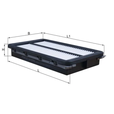 Image of 28113A9200 Air Filter MAHLE ORIGINAL LX 4759 43,7mm 176mm 311,5mm Insert KIA: SORENTO 3, HYUNDAI: Santa Fé IV
