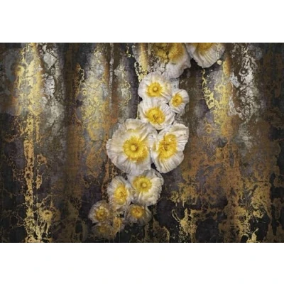 Image of Komar 8 963 Serafina Flower Floral Wallpaper Mural, Yellow, 368 x 254 cm, Set of Pieces