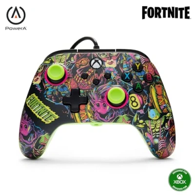 Image of PowerA Advantage wired Controller for Xbox Series XS Fortnite Glow, gamepad, video game controller, gaming USB C, Works with One, Officially Licensed