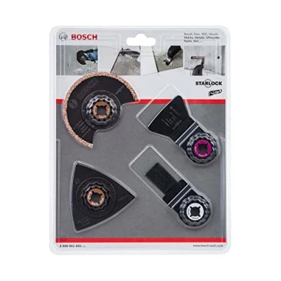 Image of Bosch Professional Tile Set, 4 Pieces (Mortar and Adhesive, Starlock, Accessories for Multi Cutters)