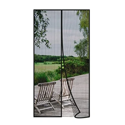 Image of Risareyi Magnetic Fly Screens for Doors 90x205cm, Black Mesh Mosquito Net Patio Door Screen Curtain Closes Automatically Anti Bugs Insects Reinforced