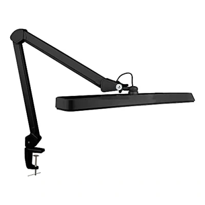 Image of Neatfi (New Model) XL 2,500 Lumens LED Task Lamp with Clamp, UK Plug, Eye Caring Lamp,30W Super Bright Desk Lamp,162 Pcs SMD LED, 56CM Wide Lamp, Table Clamp Light (CCT, Black)