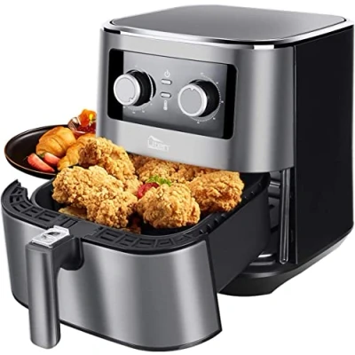 Image of Air Fryer Oven, Uten 5.5L Fryers Home Use 1700W with Rapid Technology for Healthy Oil Free &amp; Low Fat Cooking, Baking and Grilling Recipe