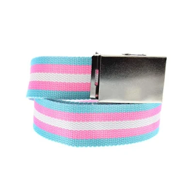 Image of Zac&#039;s Alter Ego Gay Pride Festival Equality Transgender Webbing Canvas Belt with Slider Buckle