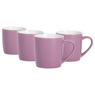 Image of 4x Purple 350ml Coloured Coffee Mugs By Argon Tableware