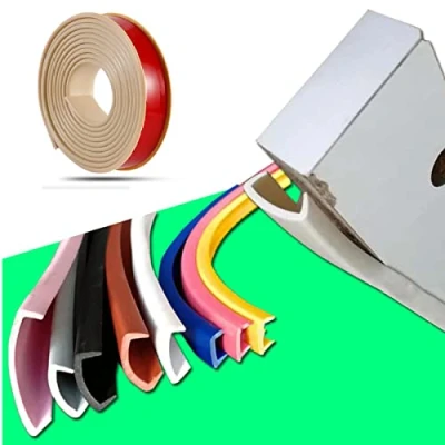 Image of Furniture Banding U Shaped TPE Edge Guard Strips, Wooden Board Edging Strips for Cabinet Wardrobe Table Worktop Wood and Cut Outs, Tape, (5mx20mm,Khaki)