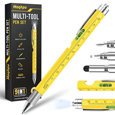 Image of Maqhpu Gifts for Men, Stocking Fillers 9 in 1 Multi Tool Pen Gadgets Secret Santa Mens Christmas, Dad Gifts, Men Who Have Everything