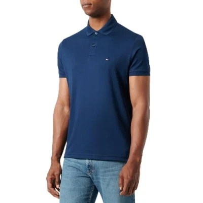 Image of Tommy Hilfiger Men&#039;s Liquid Cotton Essential REG Polo Mw0mw35585 Polo, Blue (Night Sky), L