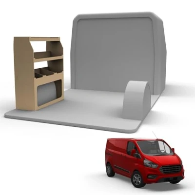 Image of Van Racking fits Ford Transit Custom (Short (L1) Wheelbase) Plywood Easy Self Assemble Tool Storage Shelving Fitting Fixtures Included (Passenger Side)