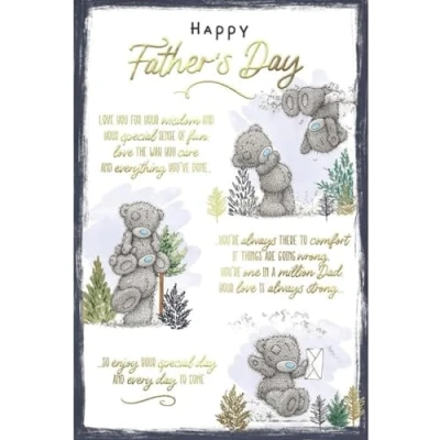 Image of Me to You Tatty Teddy Father&#039;s Day Card &#039;One in a Million Dad&#039; 6x9in Official Collection