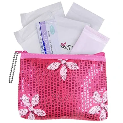 Image of Menstruation Kit First Period to go! (Period Starter with Organic &amp; Biodegradable Pads) (Pink)