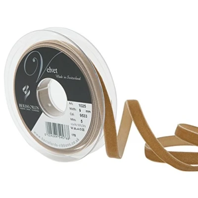 Image of Berisfords Velvet Ribbon, Nuss, 10.2 x 1.5 cm