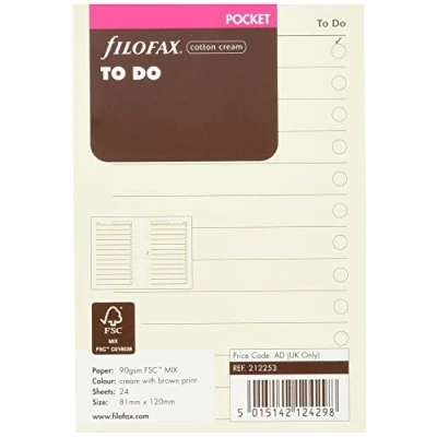 Image of Filofax Pocket Cotton Cream To Do