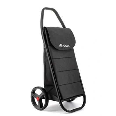 Image of Rolser COM Polar Black Tube 2 Big Wheel Shopping Trolley