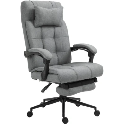 Image of Vinsetto Ergonomic Office Chair Adjustable Height Rolling Swivel W/Armrest Light Grey