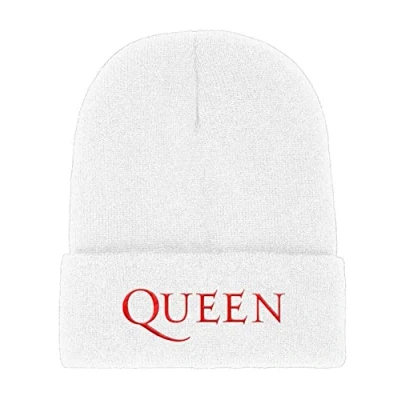 Image of Queen Beanie Hat Classic Band Logo Official White Unisex One Size