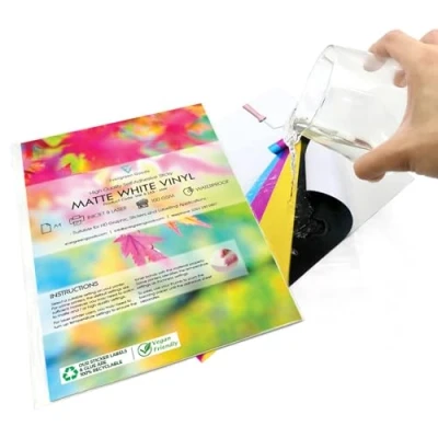 Image of 20 Blank Sheets Waterproof A4 Self Adhesive Vinyl Matte White Permanent Sticker Quality Inkjet Laser Printable Make Your own Stickers, Products Labels, Signs and More