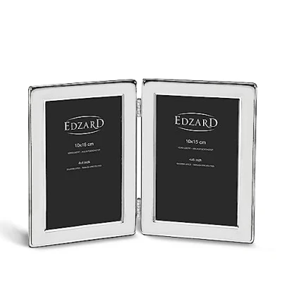 Image of Edzard Photo Frame Salerno, 4x6 inch (10x15 cm), Silver Plated Picture Frame, Tarnish Protected