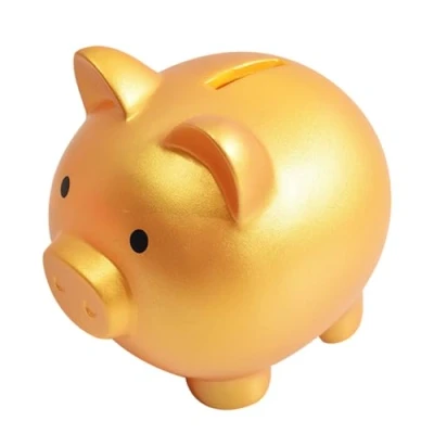 Image of GGTTNRT Piggy Banks for Kids Adults, Cute Coin Cash Money Box Kids, Room Decoration, Family and Friends Gift (Gold)