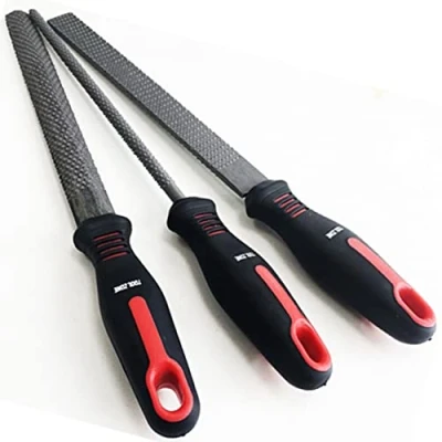 Image of NTI 3pc Tool Zone Carbon Steel Rasp File Set Carpenter Wood Hand Tools Flat Half Round 12.4 Inch Length Workshop Garage Woodworking Soft Grip Construction DIY UK Free P&amp;P
