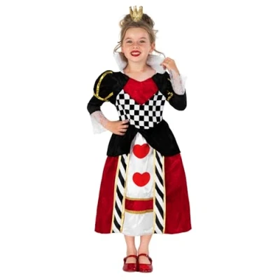 Image of Fun Shack Girls Queen of Hearts Costume, Kids Childrens Costume Large