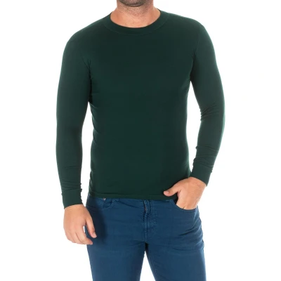 Image of Kisses&amp;Love Mens long sleeve t shirt with a medium high neck 1625 H Green Size X Large