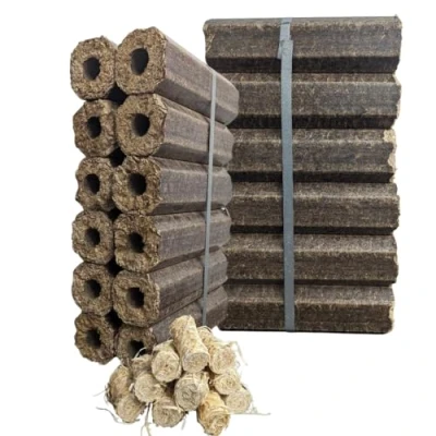 Image of Topline High Energy Heat Logs Pack of 24 Ultra Dry Compressed Wood Fuel with Wool Firelighters. Great for Burners, Open Fires and Multi Stoves. Planet Friendly Briquettes.