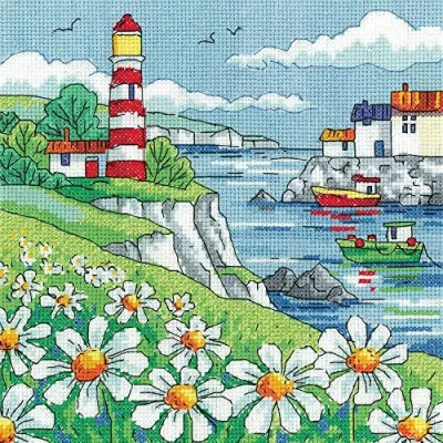 Image of Heritage Crafts Cross Stitch Kit by The Sea Daisy Shore