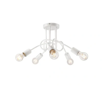 Image of Camilla Multi Arm Semi Flush Ceiling Light White, 5x E27