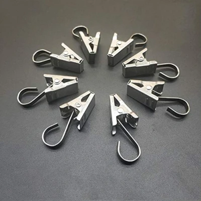 Image of Coideal Curtain Clips Stainless Steel, 100 Pcs Metal Shower Drapery Hooks for Hanging Outdoor Lights, Art Craft (Silver)