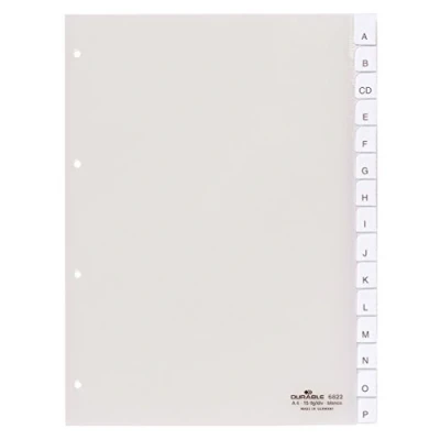 Image of Durable 682219 Index Plastic with Blank Tabs 15 Parts Transparent