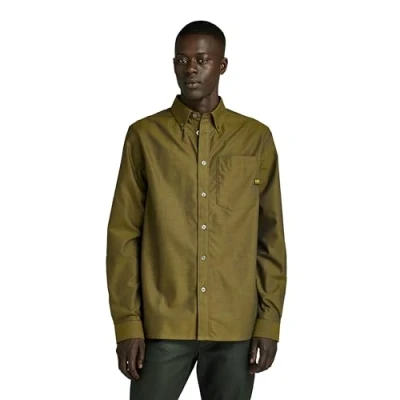 Image of G STAR RAW Men&#039;s One Pocket Regular Shirt , Multicolor (tobacco/imperial blue oxford D24292 7665 G295), XL