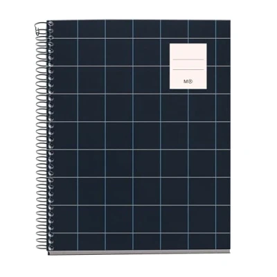 Image of Miquelrius A5 notebook, 5 mm grid, hardcover notebook with 100 micro perforated sheets, 4 colours to organize, Extra Opaque paper 70 g/m², 2 holes for filing